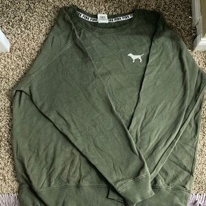 Navy green Pink crewneck